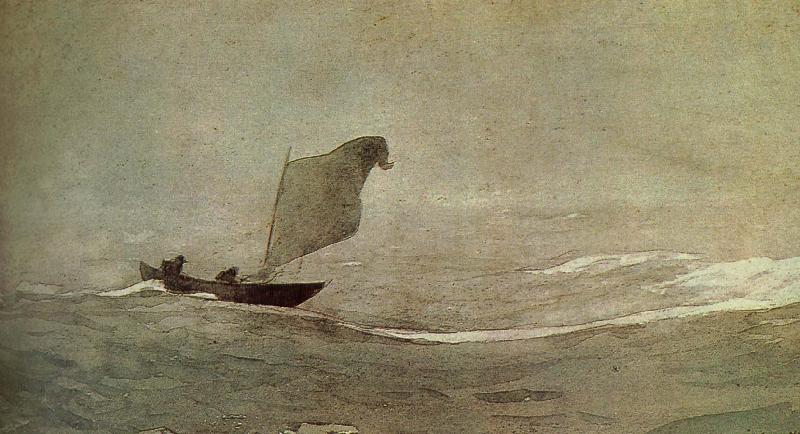Winslow Homer Vessels away by strong wind